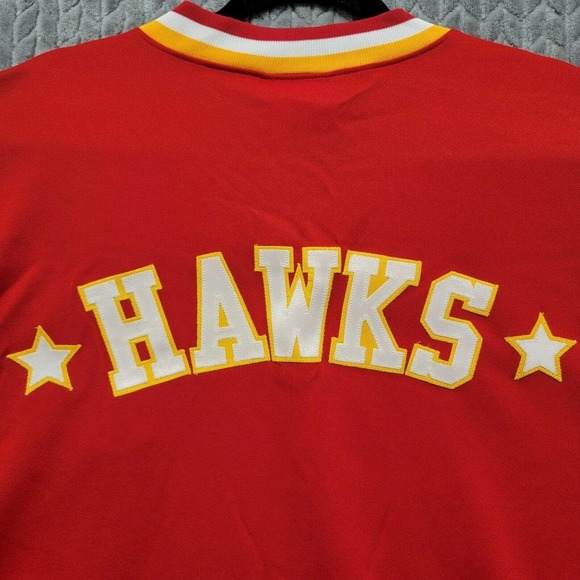 VTG Majestic Atlanta Hawks Hardwood Classics Shooting Jersey Shirt 3XL NBA Red - Picture 14 of 15